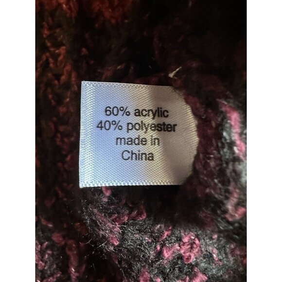 Lane Bryant Sweater Womens 14/16 Burgundy Striped Knit‎ Heavy Pullover V Neck - Picture 11 of 11